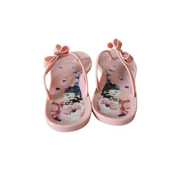 Ted Baker Jelly Flip Flops Thong Sandal Bow Womens 40 US 9.5 Pink Suzzip Shoe - Picture 4 of 15